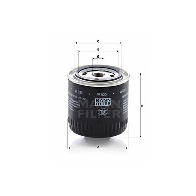 Filtre à huile MANN-FILTER W 920