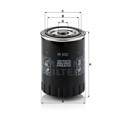 Filtre à huile MANN-FILTER W 932