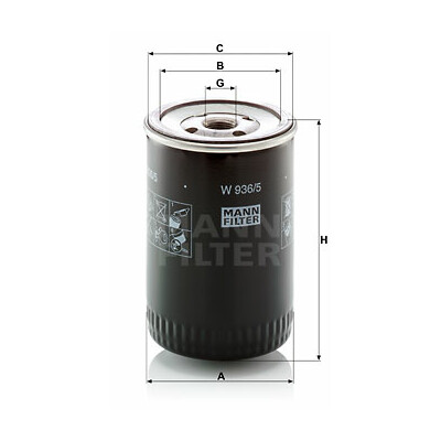 Filtre à huile MANN-FILTER W 936/5