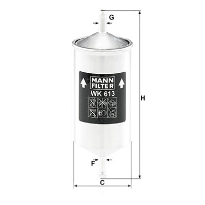 Filtre à carburant MANN-FILTER WK 613