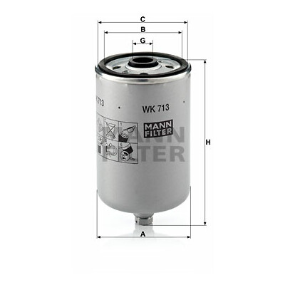 Filtre à carburant MANN-FILTER WK 713