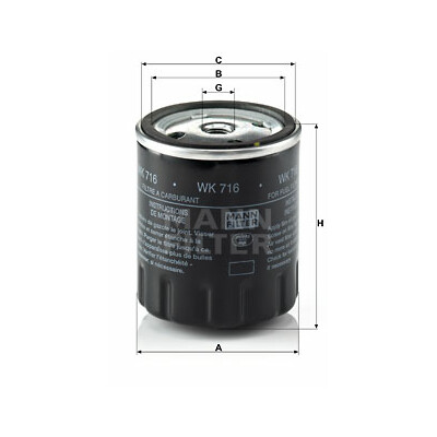 Filtre à carburant MANN-FILTER WK 716