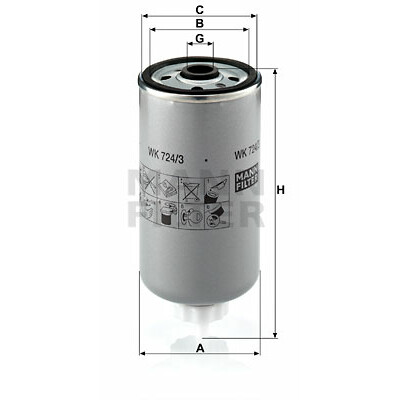 Filtre à carburant MANN-FILTER WK 724/3