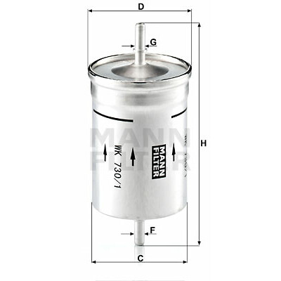 Filtre à carburant MANN-FILTER WK 730/1