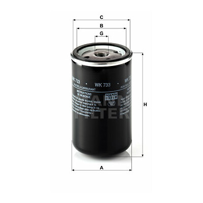 Filtre à carburant MANN-FILTER WK 733