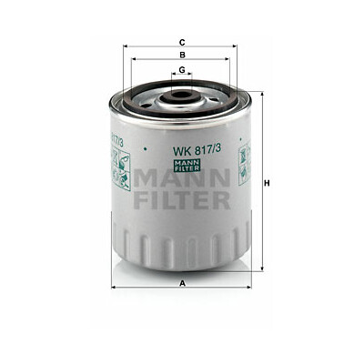 Filtre à carburant MANN-FILTER WK 817/3 x
