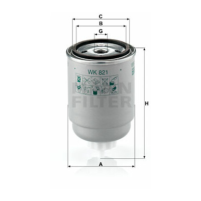 Filtre à carburant MANN-FILTER WK 821