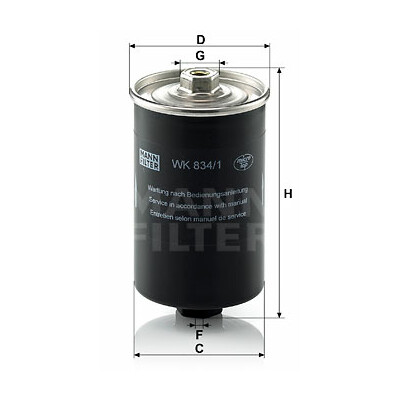 Filtre à carburant MANN-FILTER WK 834/1