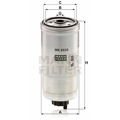 Filtre à carburant MANN-FILTER WK 853/8