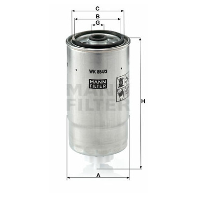 Filtre à carburant MANN-FILTER WK 854/3