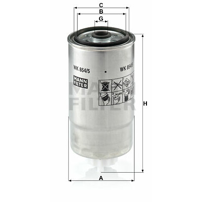 Filtre à carburant MANN-FILTER WK 854/5