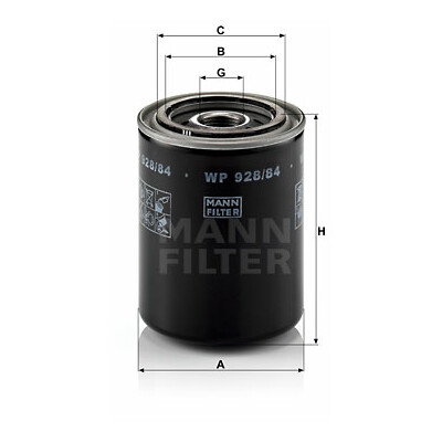 Filtre à huile MANN-FILTER WP 928/84