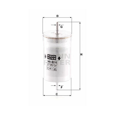 Filtre à carburant MANN-FILTER WK 8036