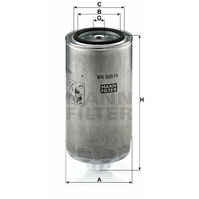 Filtre à carburant MANN-FILTER WK 950/19