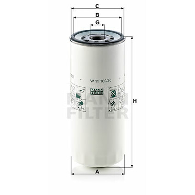 Filtre à huile MANN-FILTER W 11 102/36