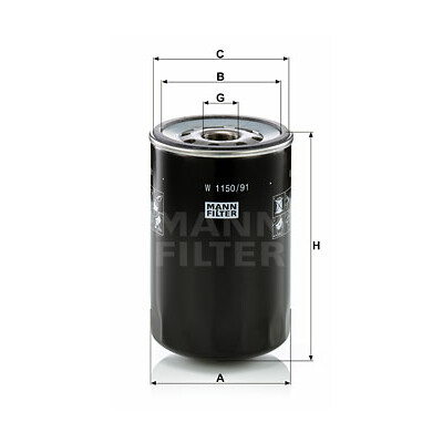 Filtre, système hydraulique de l'opérateur MANN-FILTER W 1150/91