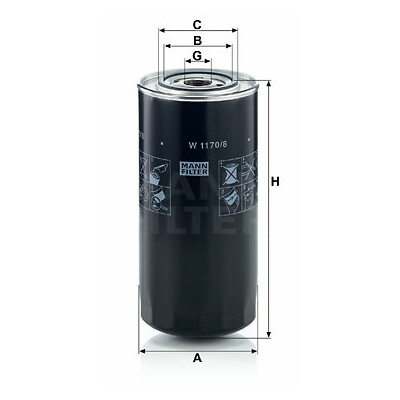 Filtre à huile MANN-FILTER W 1170