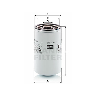 Filtre, système hydraulique de l'opérateur MANN-FILTER WD 11 002