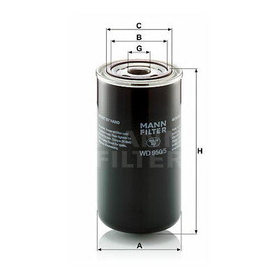 Filtre, système hydraulique de l'opérateur MANN-FILTER WD 950/5