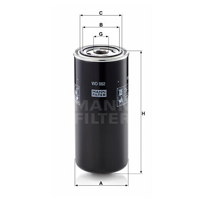 Filtre à huile MANN-FILTER WD 962