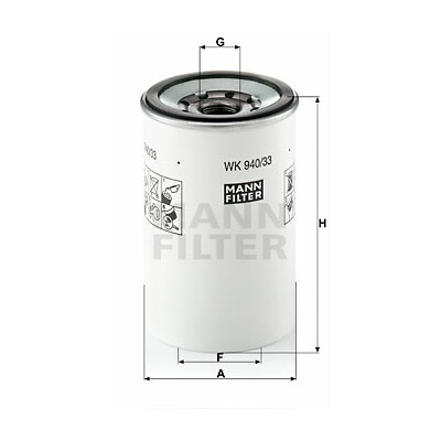 Filtre à carburant MANN-FILTER WK 940/33 x