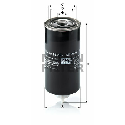 Filtre à carburant MANN-FILTER WK 950/16 x