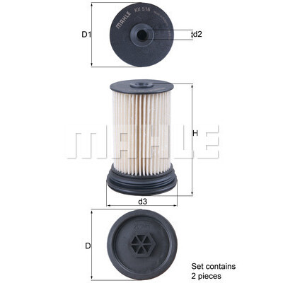 Filtre à carburant MAHLE ORIGINAL KX 516/S