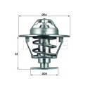 Thermostat, liquide de refroidissement MAHLE ORIGINAL TX 86 76D