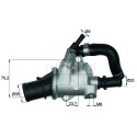 Thermostat, liquide de refroidissement MAHLE ORIGINAL TI 145 88