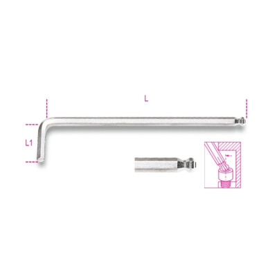 Forfait: Clé à douille hexagonale à tête sphérique, modèle extra-long 1,5 MM