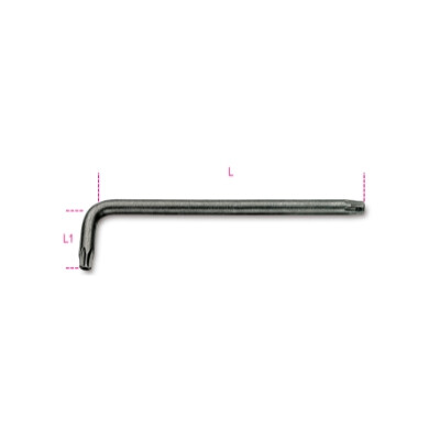 Clé mâle coudée pour vis avec empreinte Tamper Resistant Torx® T45