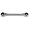 Clés à double étoile droites à cliquet réversible chromées 16x17/18x19 MM v1 34MM Dia2 35.5MM