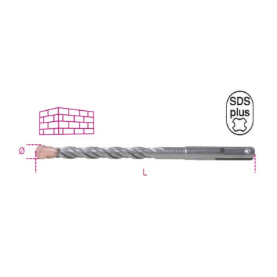 Foret à maçonnerie corps fraisé, avec pointe carbure, tige SDS Plus diamètre 5 MM