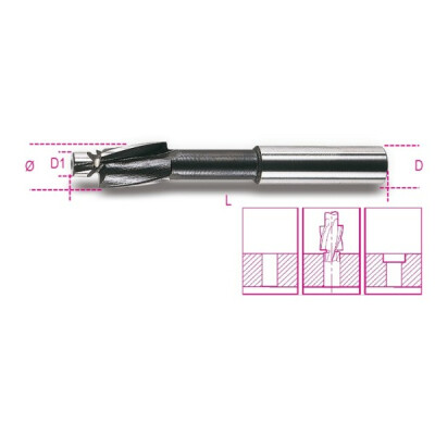 Fraise avec goupille de guidage fine, acier HSS diamètre 20 MM