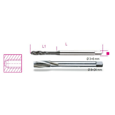 Taraud machine gros pas pour trous borgnes en acier HSS M 18 X 2,5