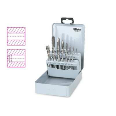Assortiment de 14 tarauds pour taraudage machine