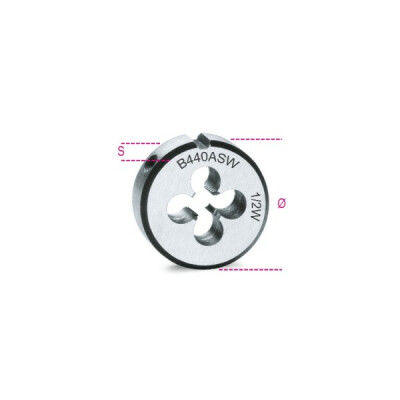 Matrice, filetage Whitworth en acier chromé 1/4 x 20 BSW