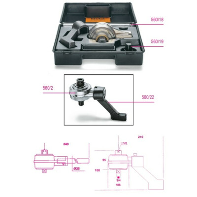 Multiplicateur de couple droite/gauche et accessoires, rapport 5:1, en coffret plastique