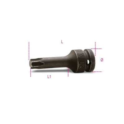 Douille mâle impact pour vis à empreinte Torx® T60