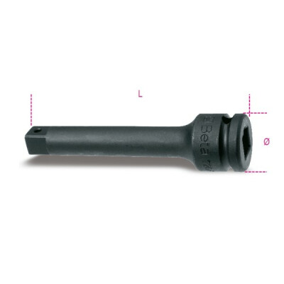 Rallonge impact avec carré mâle et femelle 1/2” diamètre 25 MM