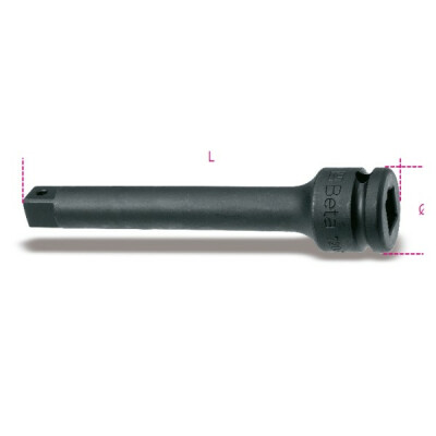 Rallonge impact avec carré mâle et femelle 3/4 phosphaté diamètre 44 MM