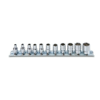 Jeu de douilles carrées femelles 1/4", à six pans creux, chromées