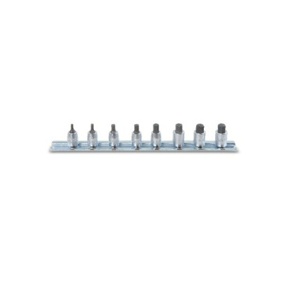 Jeu de douilles mâles 6 pans avec carré femelle 1/4" chromé