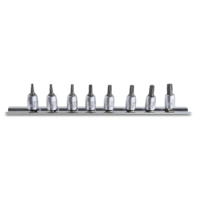 Jeu de 8 douilles pour vis à six pans creux Torx avec support