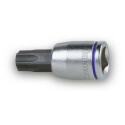 Douille mâle colorée pour vis à tête Torx®, carré femelle 1/4&quot;, chromée - pointes brunies T25 Lilas