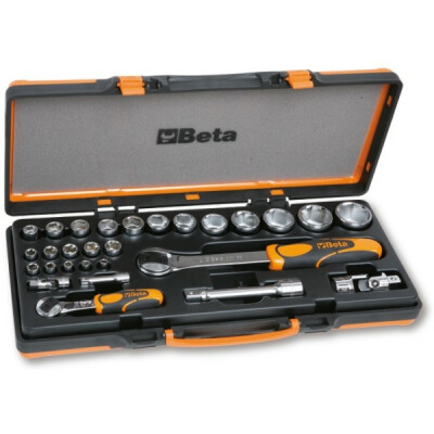 Assortiment de 22 douilles 6 pans et 6 accessoires dans un coffret métal