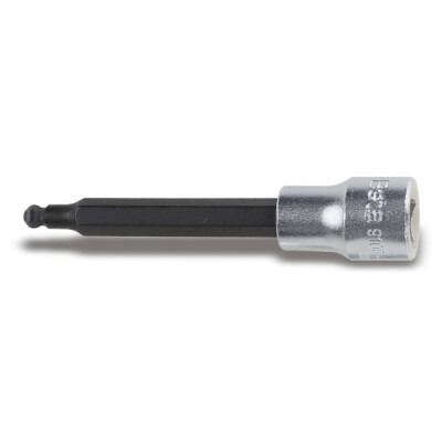 Clé à douille hexagonale carrée sphérique femelle 3/8" chromée - pointes brunies 4 MM