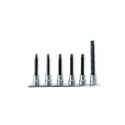 Jeu de clés à douilles 6 pans carrées sphériques femelles 3/8&quot; chromées - pointe brunie