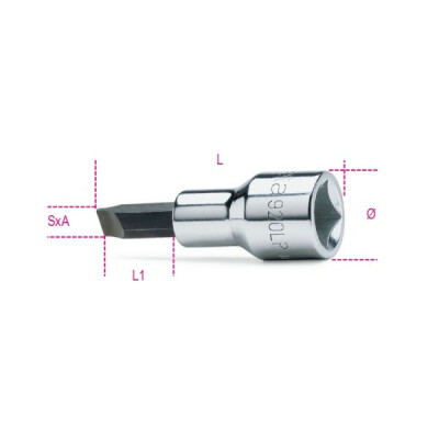 Douille tournevis pour vis à fente SxA 2 x 12 MM