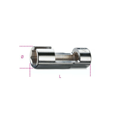 Clé à douille pour sonde lambda avec carré femelle 1/2” 85 MM